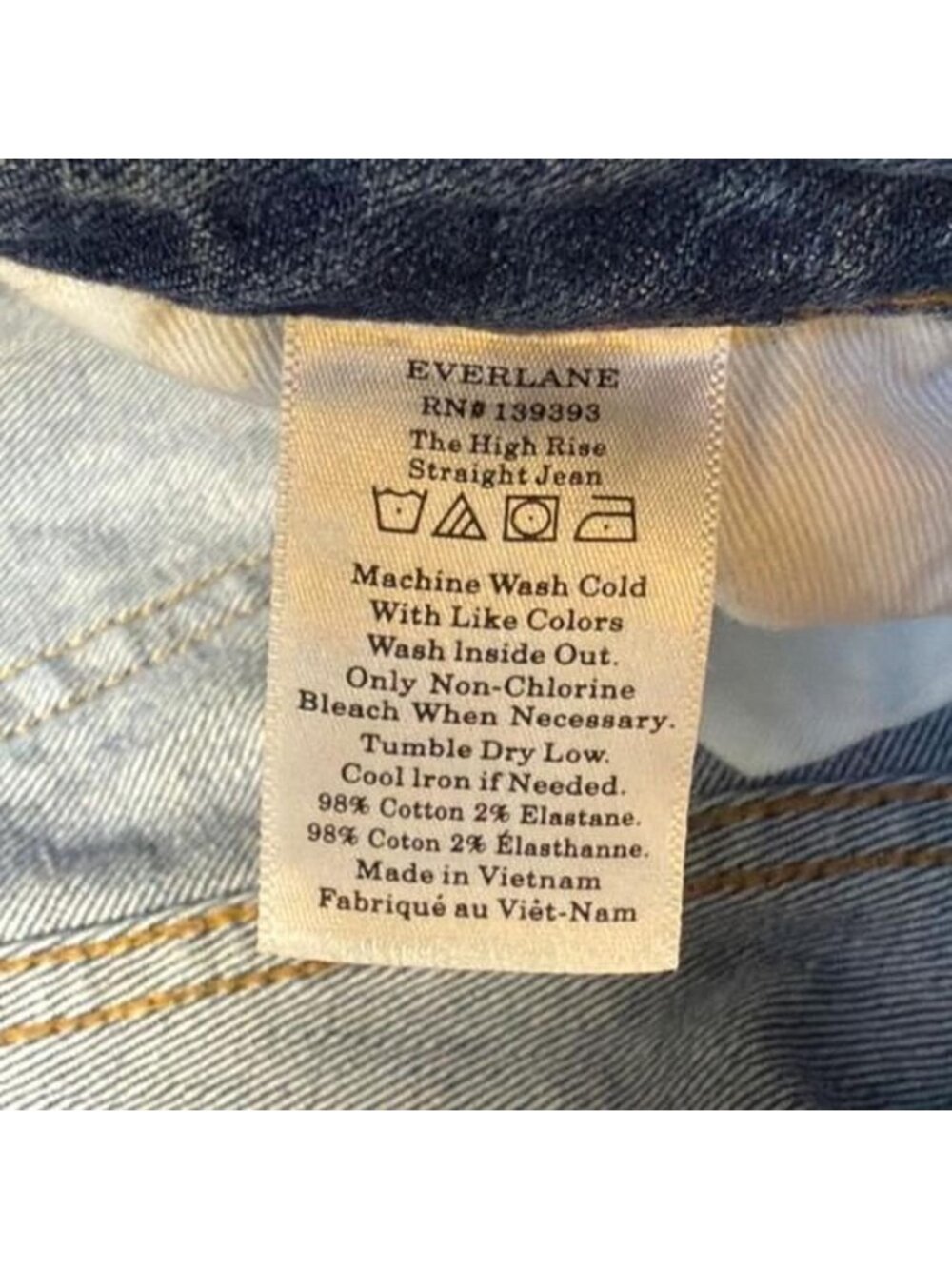 Everlane The High Rise Straight Jean Women's 24 Denim Preppy Medium Wash Blue - Picture 3 of 8